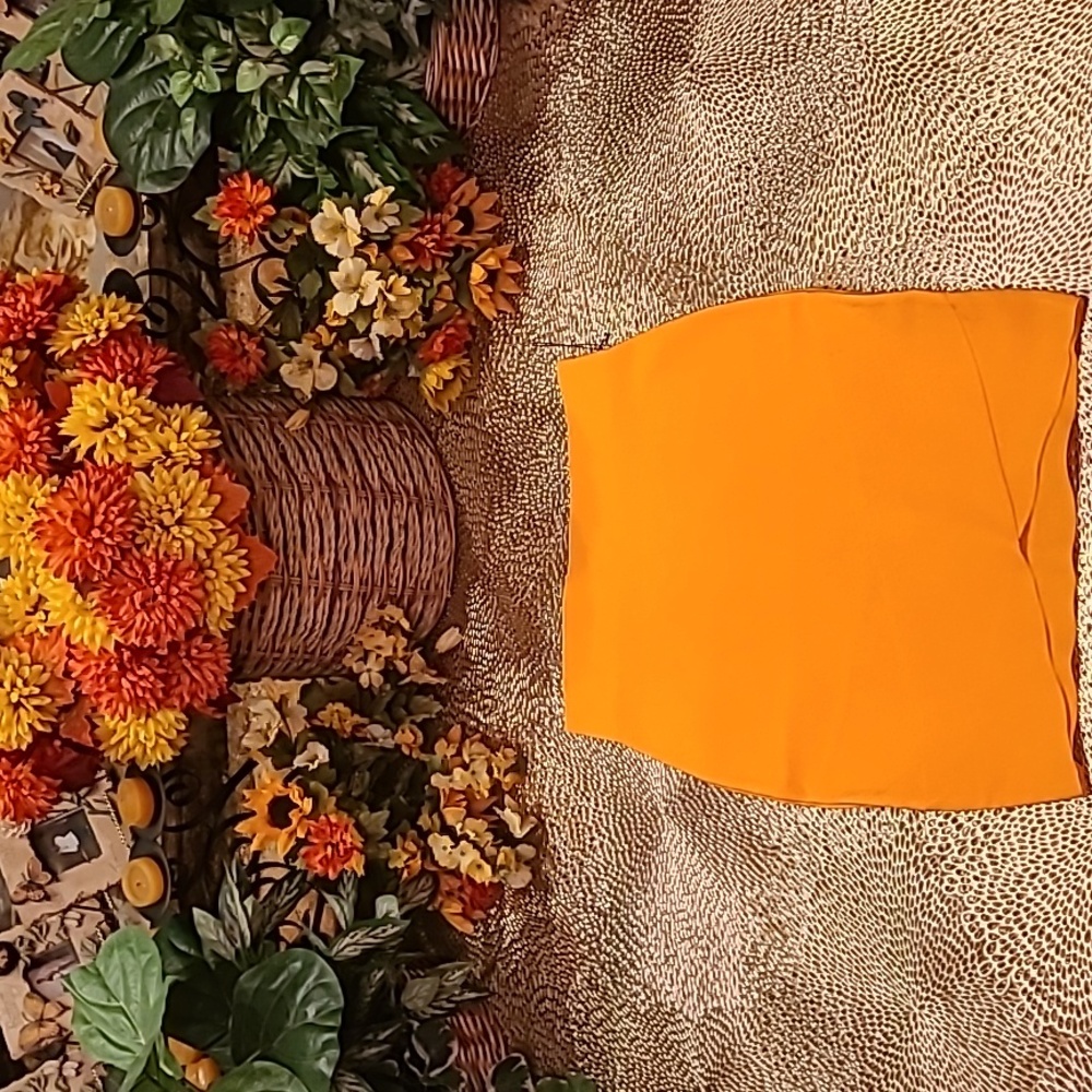 WOW Couture Orange Bandage Pencil Skirt Size L